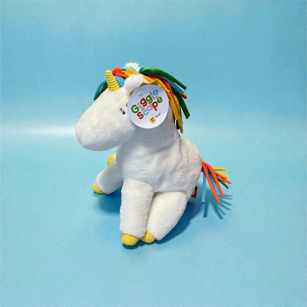 GIGGLE SCAPE 14" White Plush Baby Unicorn Very Soft Stuffed Animal NWT